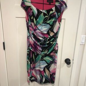 Connected Apparel Multicolor Floral Midi Dress